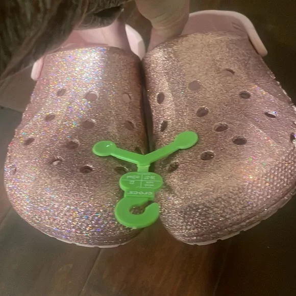 Brand new girls crocs pink glitter women’s 7 - Picture 8 of 10